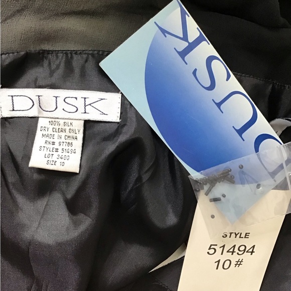 Dusk Black Silk/Sheer Dress NWT - Picture 7 of 10